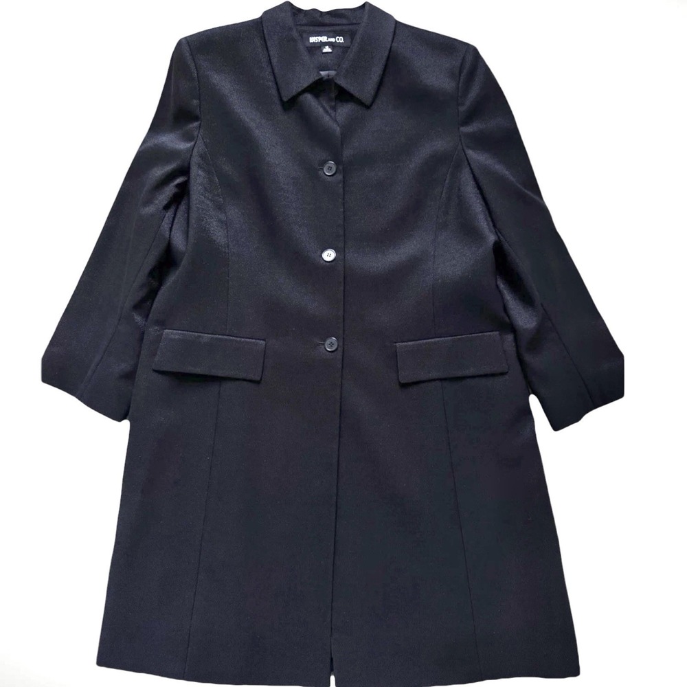 Vintage Kasper & Co Black Shimmer Evening Coat Jacket Formal Size 16